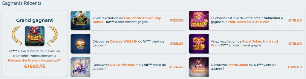 Promotions et tournois d'Alexander Casino